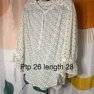 Lucky Brand Cream and Black Floral Top